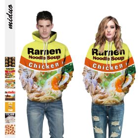 Fashion Men Women Plus Size 3D Print Food Loose Couples Hoodies Casual Hip Hop Unisex Hooded Sweatshirt - QYDM254 - XXL/XXXL