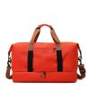 Foldable Waterproof Gym Duffel Bag – Orange Travel Sports Bag with Shoe Compartment & Yoga Mat Holder