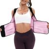 Womens Sauna Sweat Suit Weight Loss Waist Trainer Shirt - pink - L