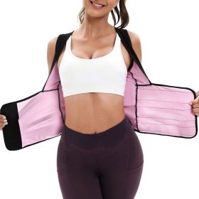 Womens Sauna Sweat Suit Weight Loss Waist Trainer Shirt - pink - XXL