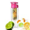 Fruit Cola Bottle – Red Fruit Infuser Water Bottle with Built-In Straw & Flip Top – BPA-Free Tritan, 20 oz