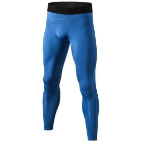 Men's Compression Pants - Workout Leggings for Gym, Basketball, Cycling - M - Blue