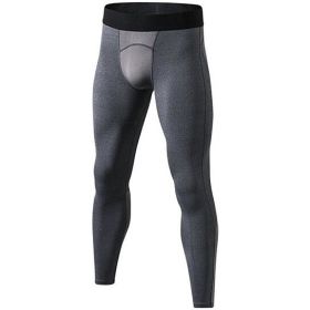 Men's Compression Pants - Workout Leggings for Gym, Basketball, Cycling - XL - Gray