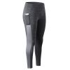 High Waist Yoga Pants with Pockets, Tummy Control Workout Running Yoga Leggings for Women - L - Gray