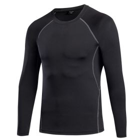 Men's Athletic Long Sleeve Compression Shirts Cool Dry Sport Workout Underwear Shirt,Athletic Base Layer Top - M - Black