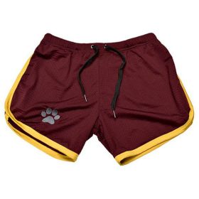 Men Gym Fitness Shorts Bodybuilding sports Jogging shorts Male 2022 Summer Cool Breathable Mesh casual men Shorts Sweatpants - XXL - Red yellow