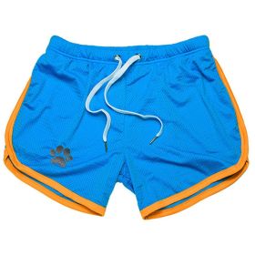 Men Gym Fitness Shorts Bodybuilding sports Jogging shorts Male 2022 Summer Cool Breathable Mesh casual men Shorts Sweatpants - M - Sky blue yellow