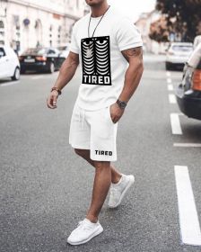 3D T-shirt digital printing short-sleeved shorts suit men's casual beach pants two-piece set - TZ26 - S