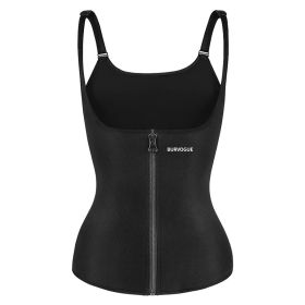 Burvogue Waist Trainer Corset Underbust Shapewear Latex Body Shaper Tummy Slimming Underwear Women Weight Loss Sauna Sweat Vest - L - Black