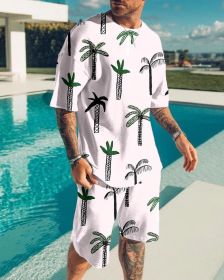 Fashion Men's Casual Sports Suit Digital Printing T-Shirt Casual Two Piece Set - NT72-4 - 5XL