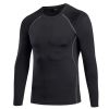 Men's Athletic Long Sleeve Compression Shirts Cool Dry Sport Workout Underwear Shirt,Athletic Base Layer Top - L - Black