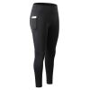 High Waist Yoga Pants with Pockets, Tummy Control Workout Running Yoga Leggings for Women - S - Black