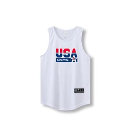 Loose Men Running Vest 2022 Outdoor street basketball Gym Sleeveless Letter Print Shirt Quick Dry Fitness Bodybuilding Tank Tops - 870 vest15 - M