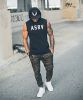 Men Fitted Jogger Pants Gym Workout Running Sweatpants With Zipper Bottom - 1 - M