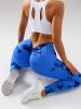 2 Pack Tie-Dye High Waist V-Back Yoga Leggings, Peach-Hip Enhancing Athleisure Tights, Sport Style Fitness Pants - 2PACK1 - S