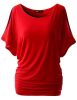 Free to Live Short Sleeve Casual Women's Dolman Tops - Black - XXXXL