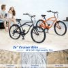 7 Speed Bicycles 26"Inch Multiple Colors Men's Beach Cruiser Bike - as Pic