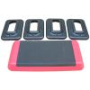 Adjustable Workout Aerobic Stepper in Fitness & Exercise Step Platform Trainer Red Black with 2 Risers - as Pic
