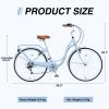 26-Inch Women's Bike – 7-Speed Cruiser Bicycle with Steel Frame & Comfortable Seat