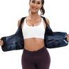 Womens Sauna Sweat Suit Weight Loss Waist Trainer Shirt - blue - L