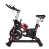 Indoor Stationary Exercise Bike with LCD Display & Adjustable Resistance – Heavy-Duty Steel Frame & Cushioned Seat – Black+Red