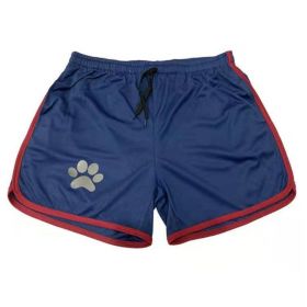 Men Gym Fitness Shorts Bodybuilding sports Jogging shorts Male 2022 Summer Cool Breathable Mesh casual men Shorts Sweatpants - M - Navy blue red