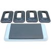 Adjustable Workout Aerobic Stepper in Fitness & Exercise Step Platform Trainer Gray Black with 2 Risers - as Pic