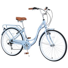 26-Inch Women's Bike – 7-Speed Cruiser Bicycle with Steel Frame & Comfortable Seat