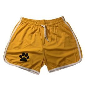 Men Gym Fitness Shorts Bodybuilding sports Jogging shorts Male 2022 Summer Cool Breathable Mesh casual men Shorts Sweatpants - XL - Yellow white
