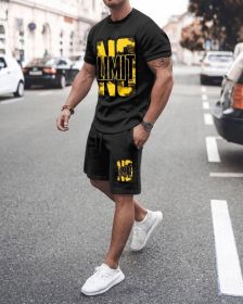 3D T-shirt digital printing short-sleeved shorts suit men's casual beach pants two-piece set - TZ27 - 4XL