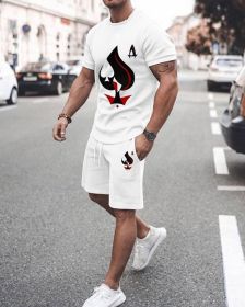 3D T-shirt digital printing short-sleeved shorts suit men's casual beach pants two-piece set - TZ20 - 6XL