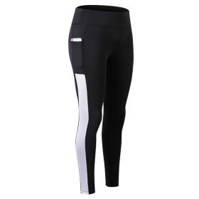 High Waist Yoga Pants with Pockets, Tummy Control Workout Running Yoga Leggings for Women - M - White