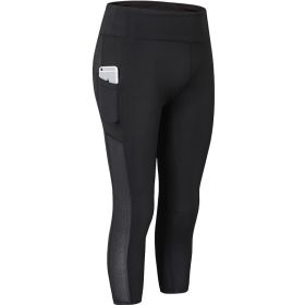 Women High Waist Yoga Leggings Gym Pants - M - Black