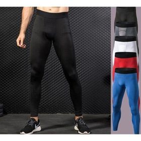 Men's Compression Pants - Workout Leggings for Gym, Basketball, Cycling - XL - Black