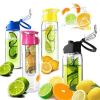 Fruit Cola Bottle – Red Fruit Infuser Water Bottle with Built-In Straw & Flip Top – BPA-Free Tritan, 20 oz