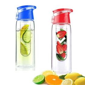 Fruit Cola Bottle – Yellow Fruit Infuser Water Bottle with Flip-Top Lid & Built-In Straw – 20 oz BPA-Free Tritan
